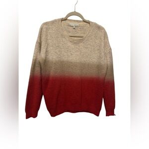 Pinch Women's Red and Tan Gradient Sweater